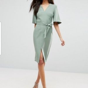 Obi Wrap Dress in Sage/Mint Color